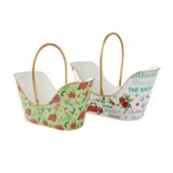 New w/Tags The Pioneer Woman 2-Piece Holiday Metal Baskets Set Below $35 Retail - Picture 7 of 8